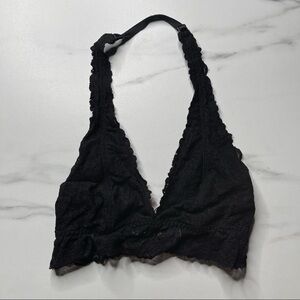 Victorias Secret PINK Black Lace Halter Bralette